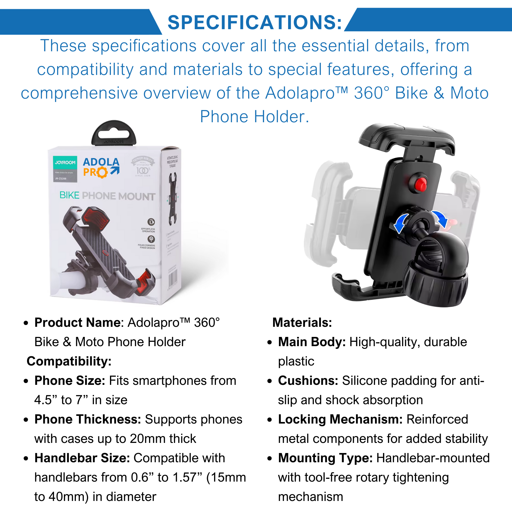 Adolapro™ 360° Bike & Moto Phone Holder