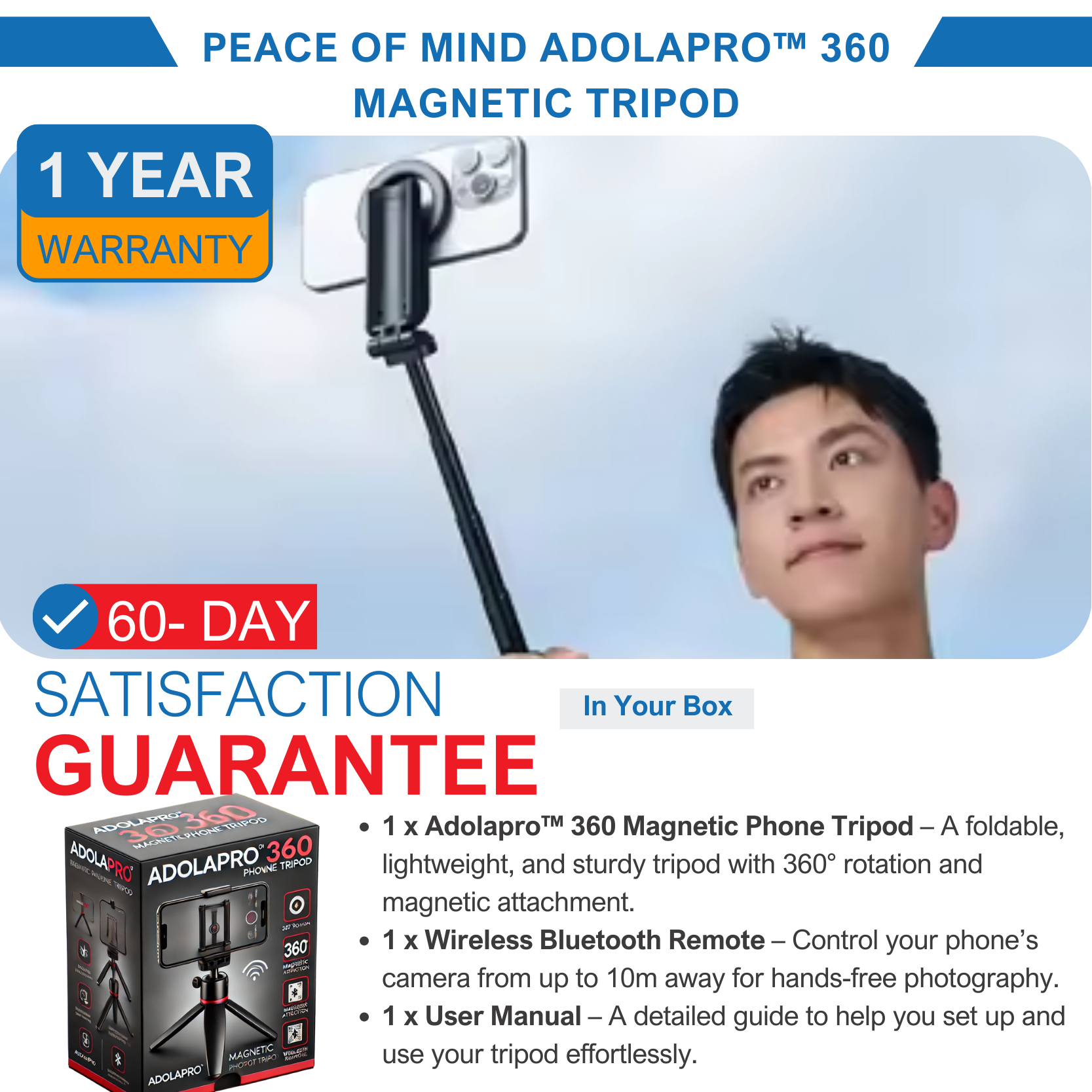 Adolapro™ 360 Magnetic Tripod
