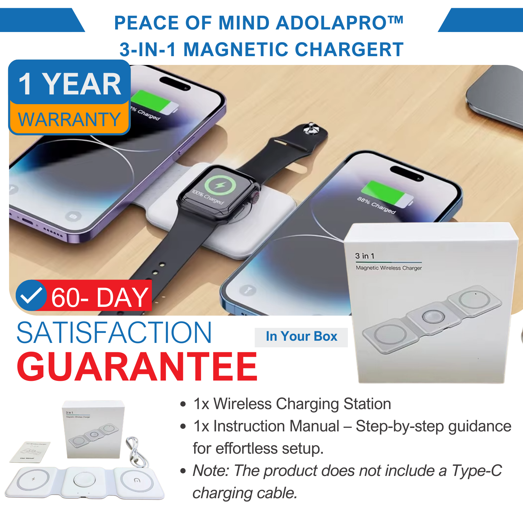 Adolapro™ 3-in-1 Magnetic Charger