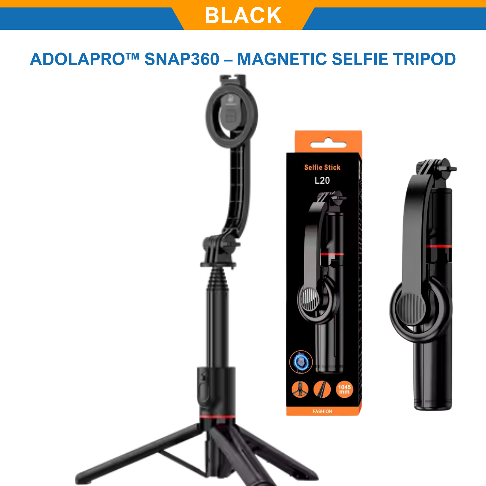 Adolapro™ Snap360 – Magnetic Selfie Tripod