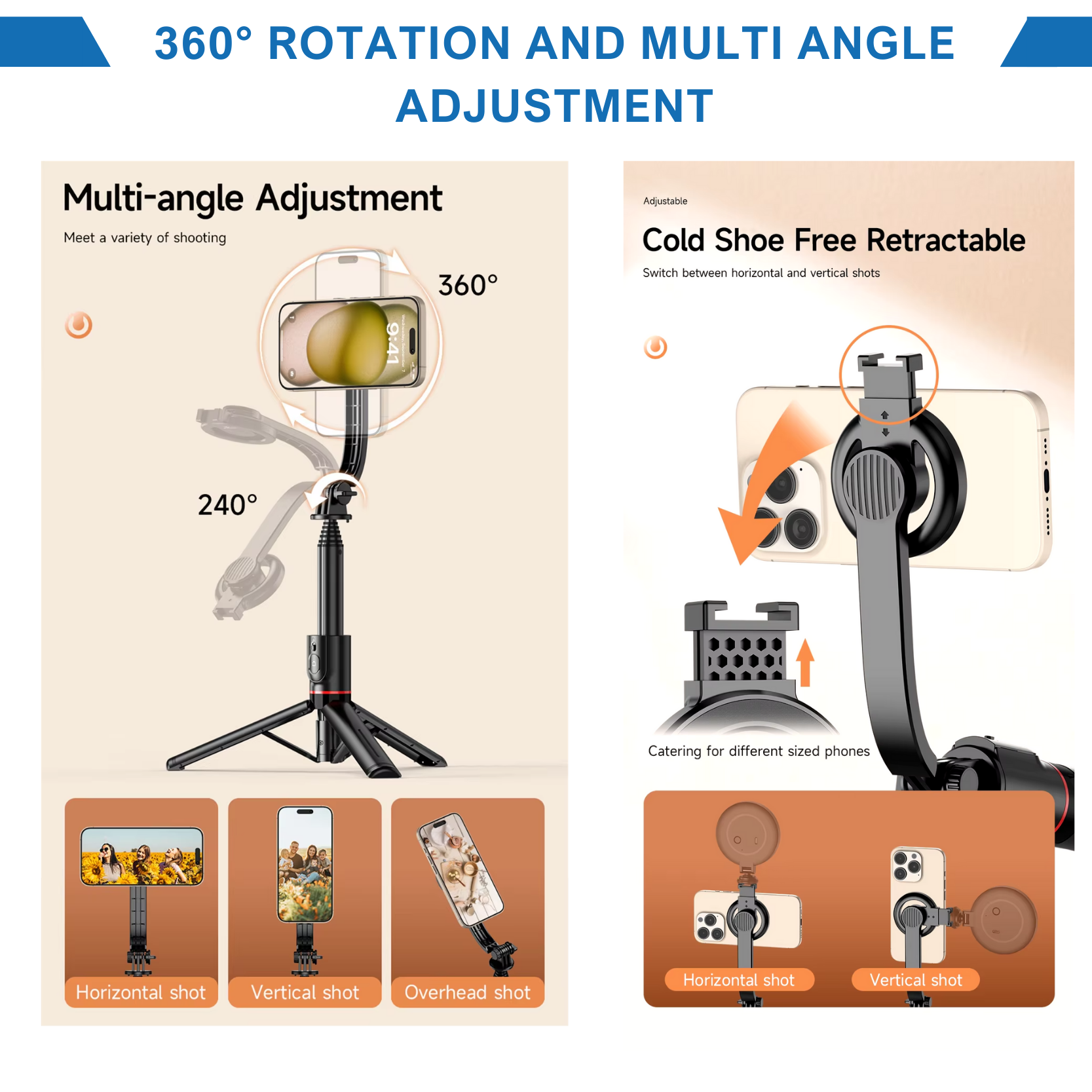 Adolapro™ Snap360 – Magnetic Selfie Tripod