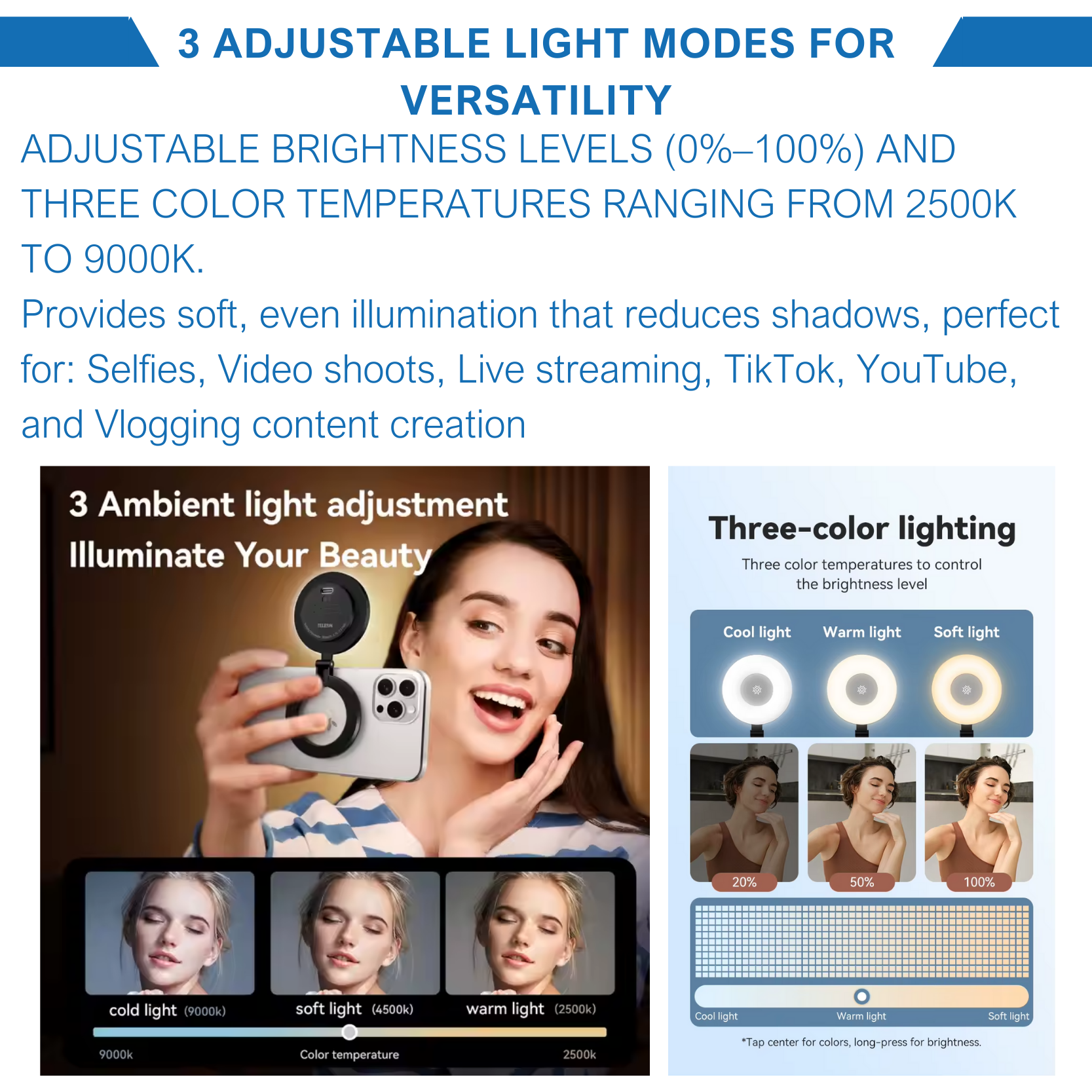 Adolapro™ Spark180 Magnetic Selfie Light