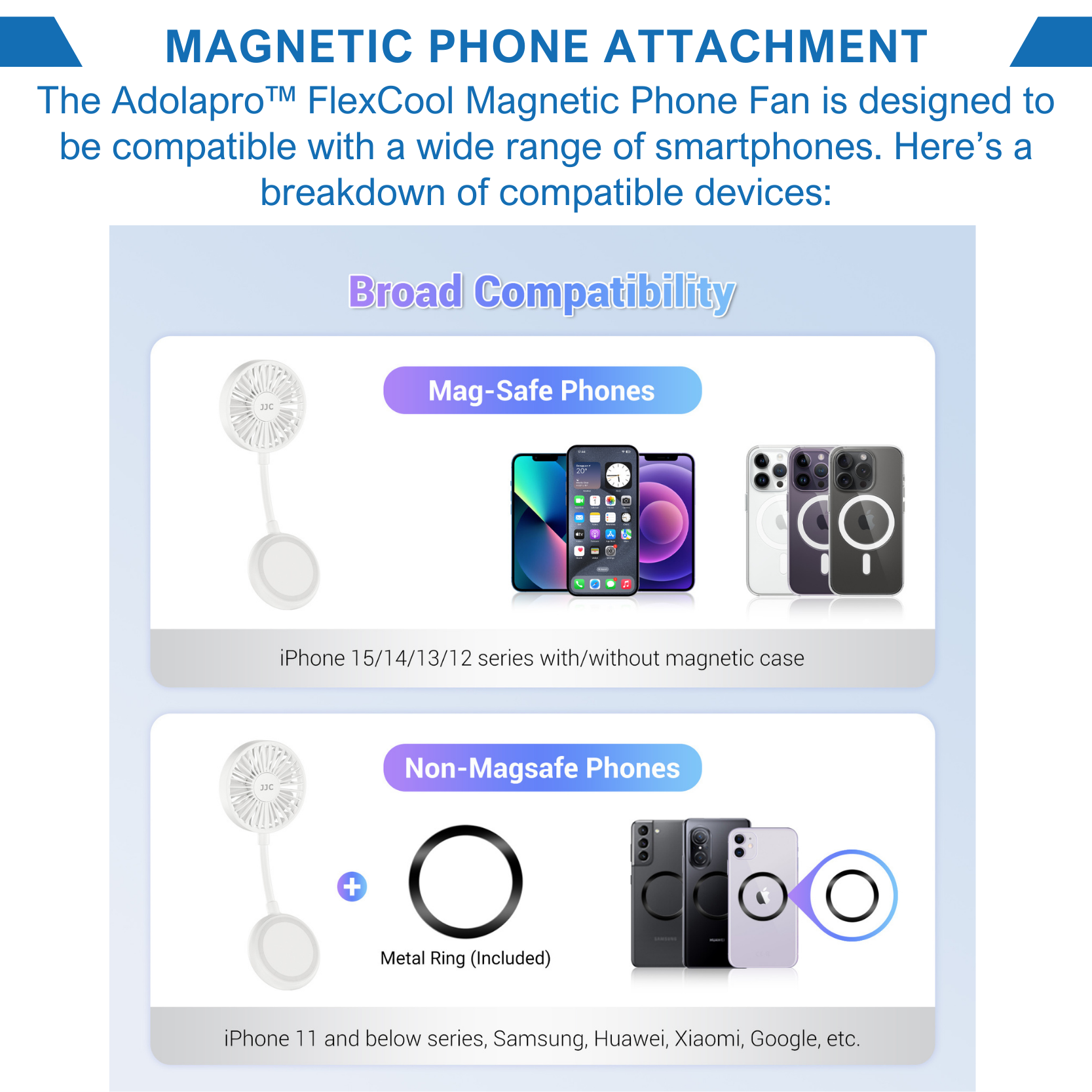 Adolapro™ FlexCool Magnetic Phone Fan