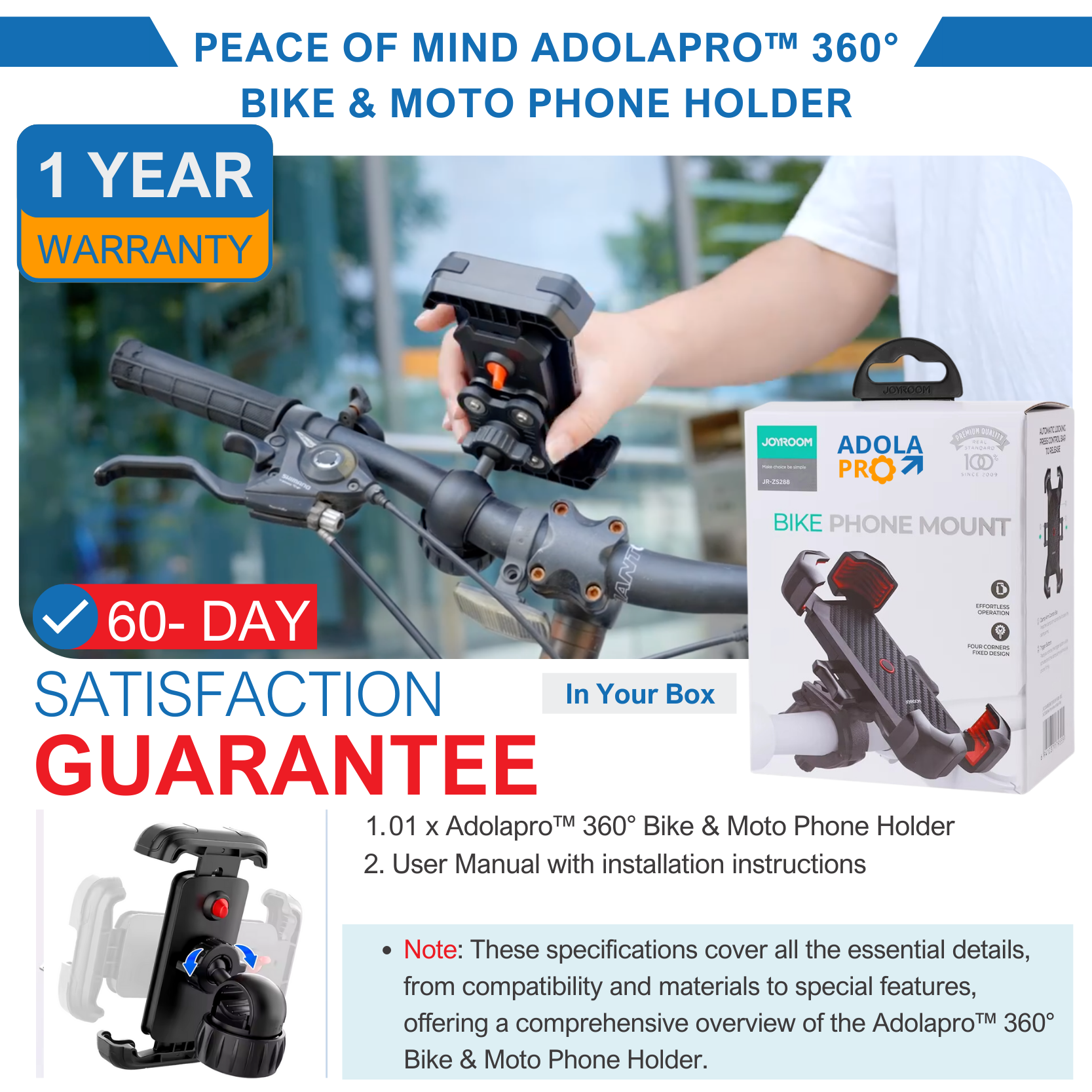 Adolapro™ 360° Bike & Moto Phone Holder