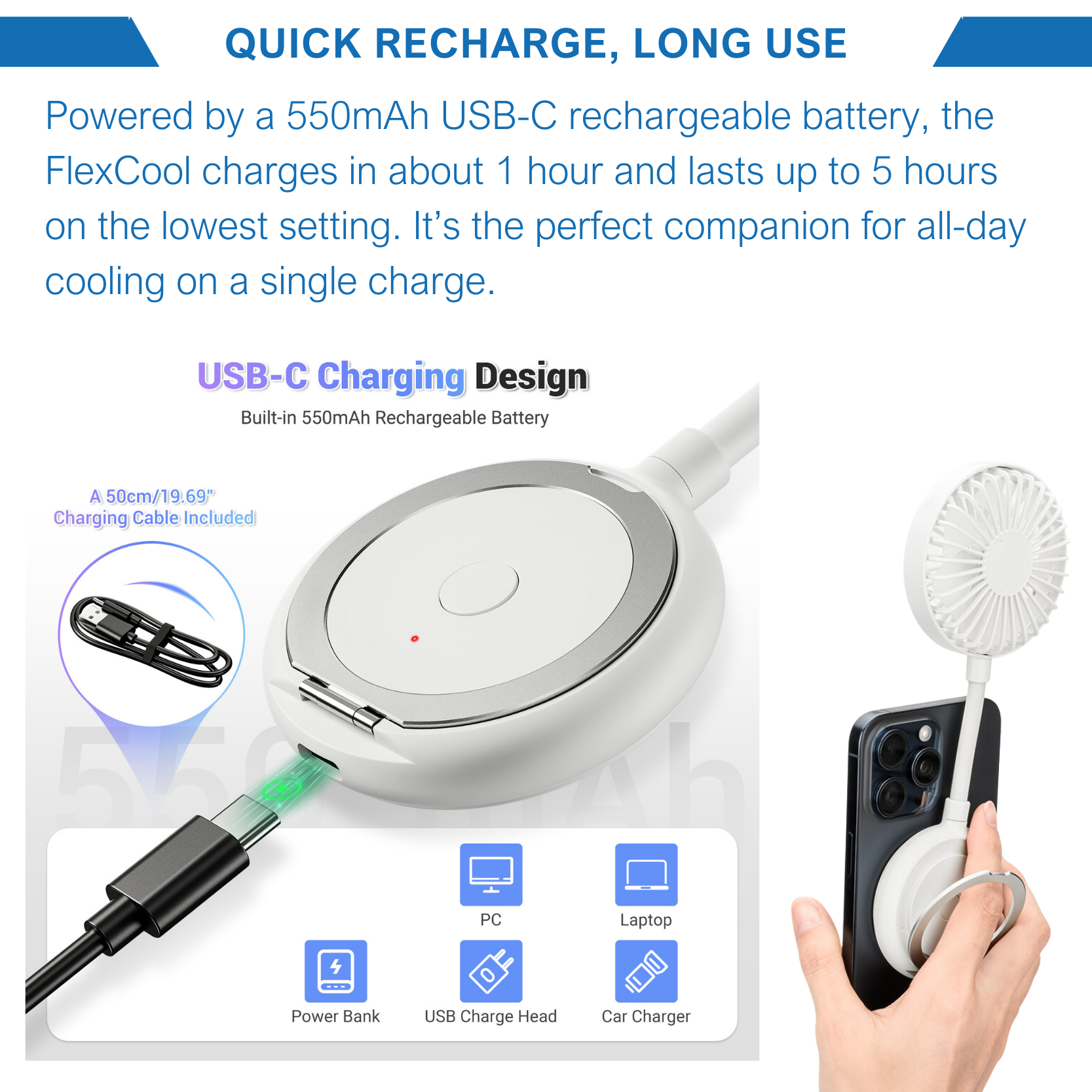 Adolapro™ FlexCool Magnetic Phone Fan