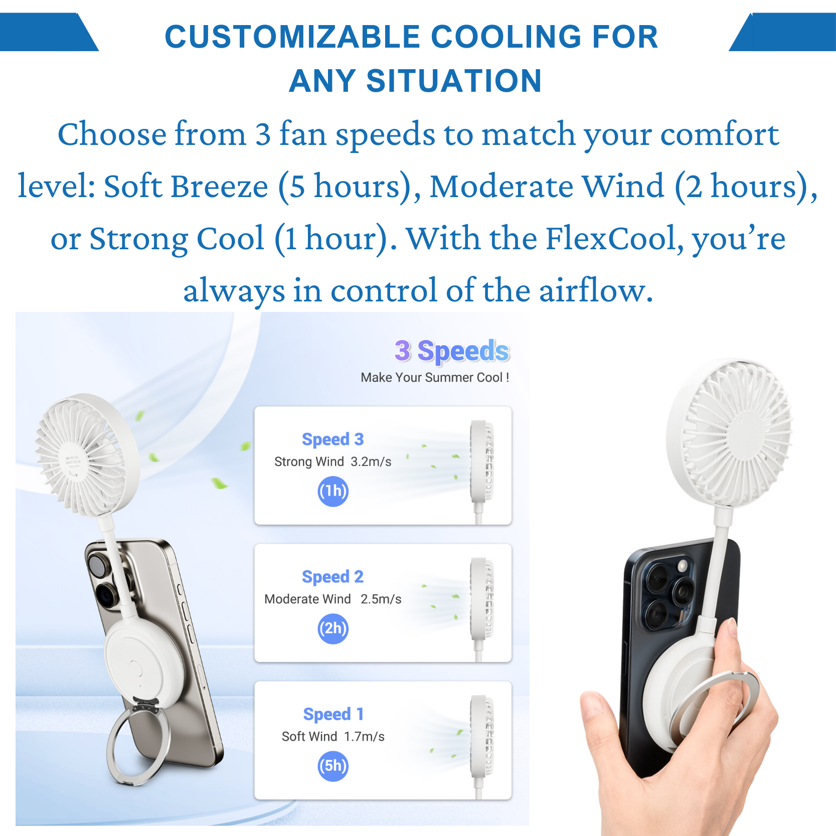 Adolapro™ FlexCool Magnetic Phone Fan