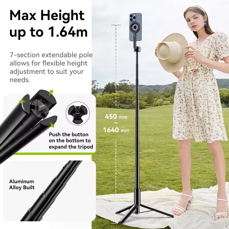 Adolapro™ MagMax 1.64m Magnetic Selfie Tripod